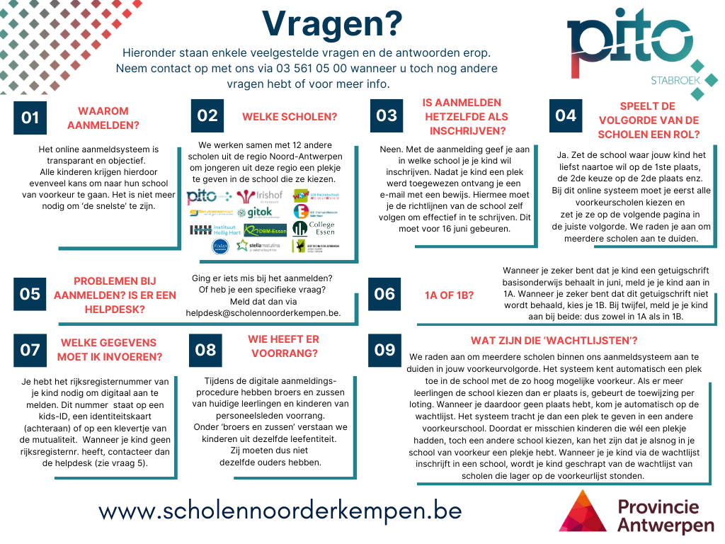 Stappenplan inschrijfprocedure PITO 2025-2026 - 2